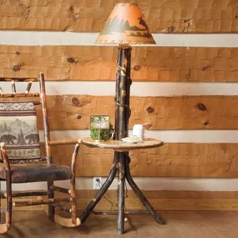 Cedar Log Floor Lamp 