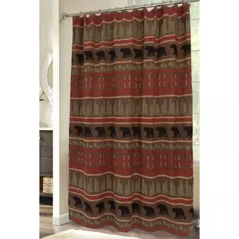 Backwoods Shower Curtain Bear Moose Free Shipping Rustic 