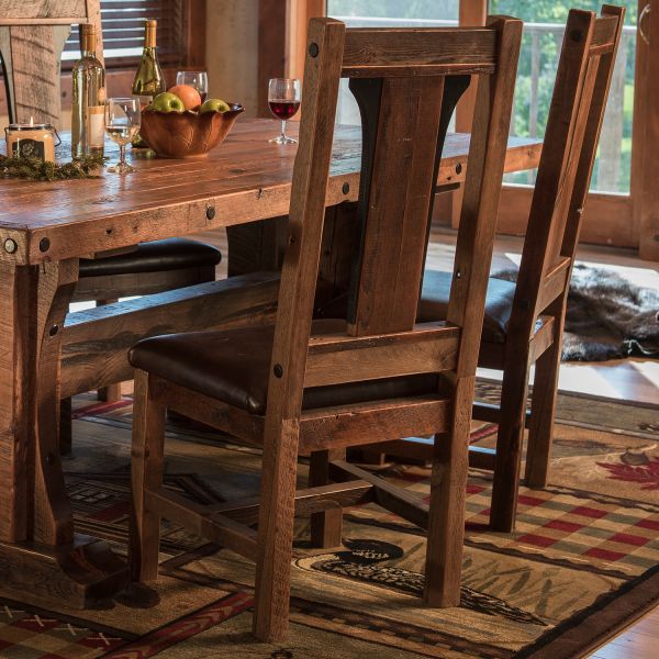 Reclaimed Barnwood Dining Chair, Barnwood Dining Room Table And Chairs