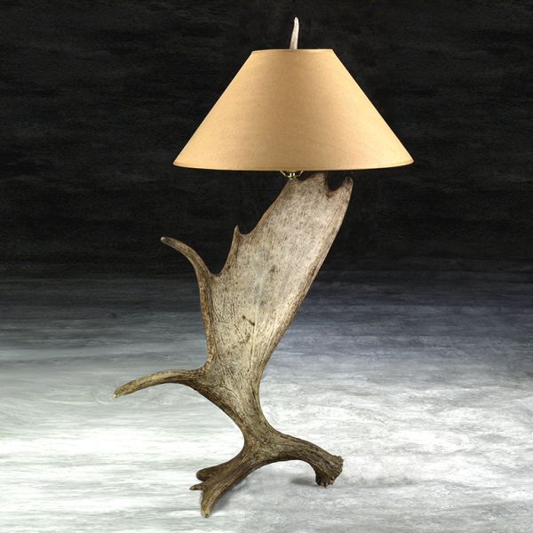 Free Standing Moose Antler Table Lamp, Deer Antler Standing Lamp
