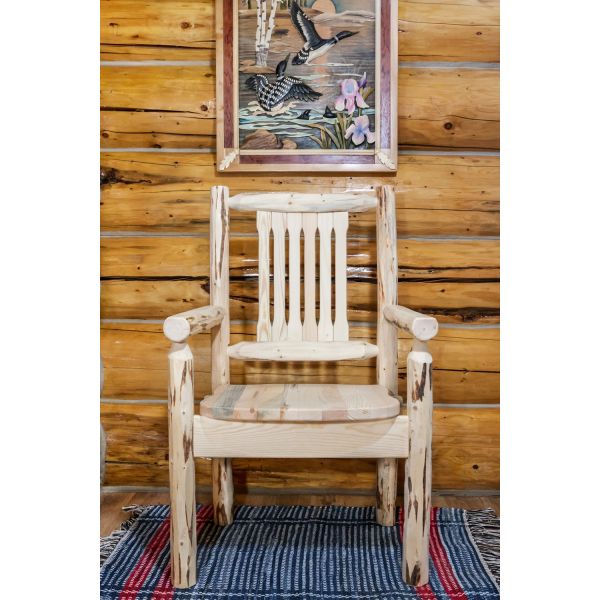 Montana Log Arm Dining Chair By, Pine Log Dining Chairs