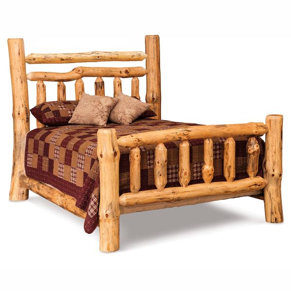 Backwoods Rustic Pine Double Rail, Twin Log Bed