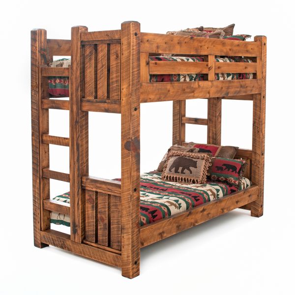 Rustic Rough Sawn Timber Bunk Bed, Rustic Bunk Beds