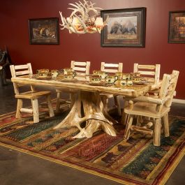 wood rustic dining set