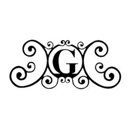 Wrought Iron Letter G Decorative House Plaque