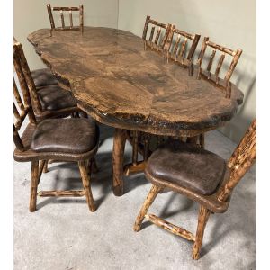 Special - Rustic Burl Complete Dining Table Set