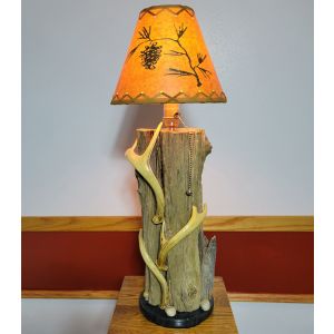 Triple Antler Tall Vertical Driftwood Lamp