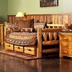 Rustic Log Funiture Wilderness Series Saves space and money! Rustic Log Bed 