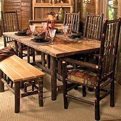 Hickory Log Dining Tables And Rustic, Hickory Log Dining Chairs